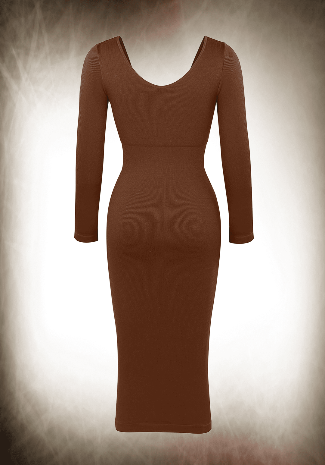 V-Neck Long Sleeve Body Shaper Dress