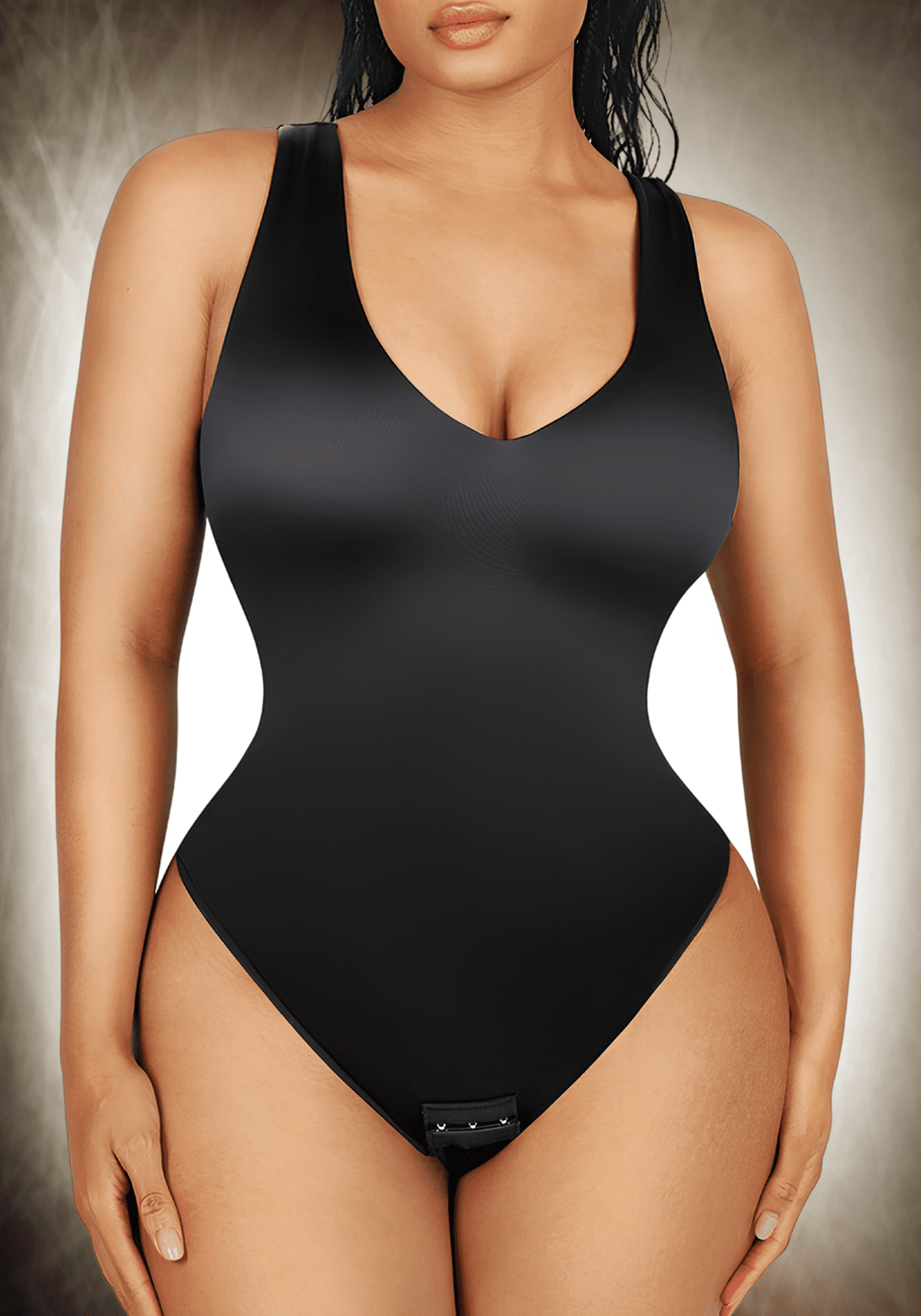 Satin Deep V-neck Bodysuit