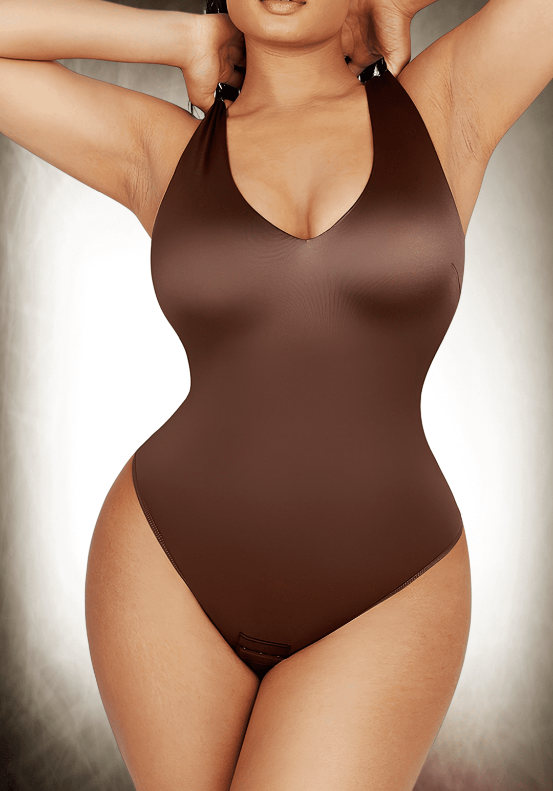 Satin Deep V-neck Bodysuit