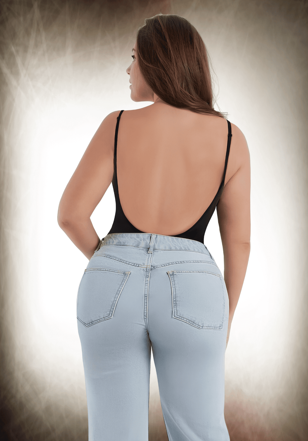 Cover-Breast Open-Back Bodysuit