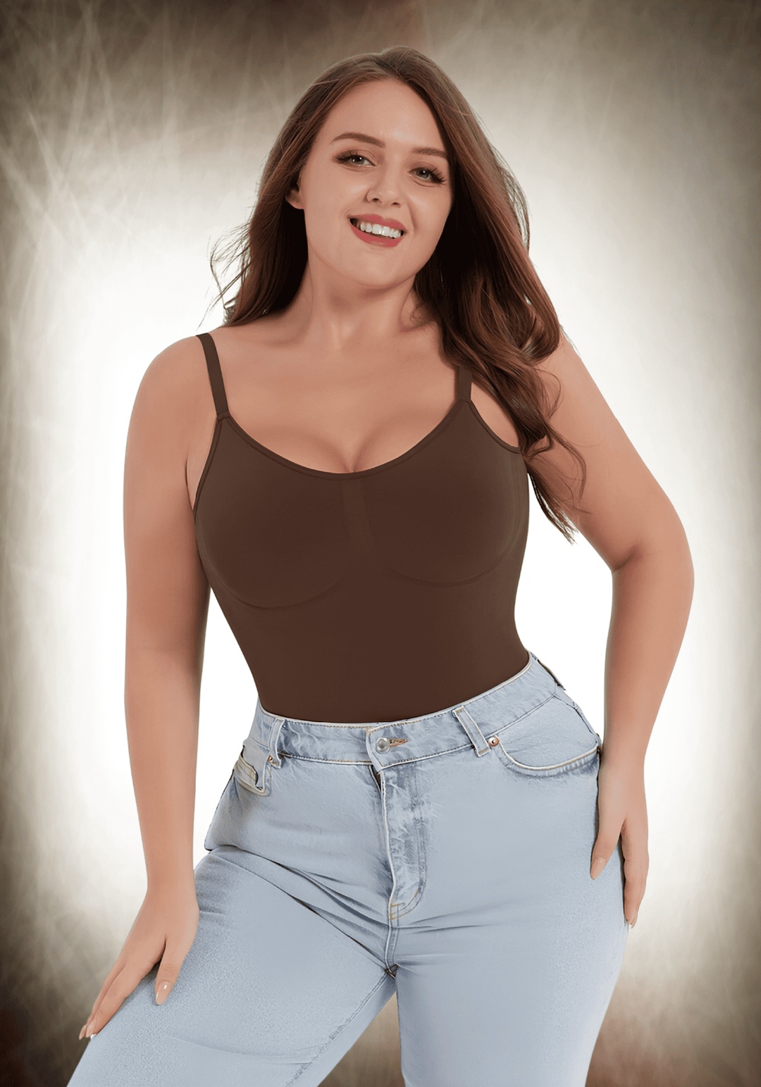 Cover-Breast Open-Back Bodysuit