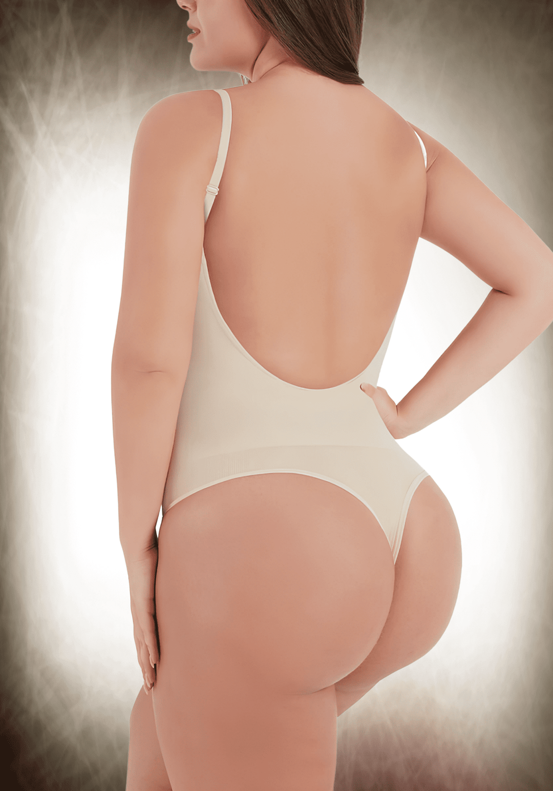 Cover-Breast Open-Back Bodysuit