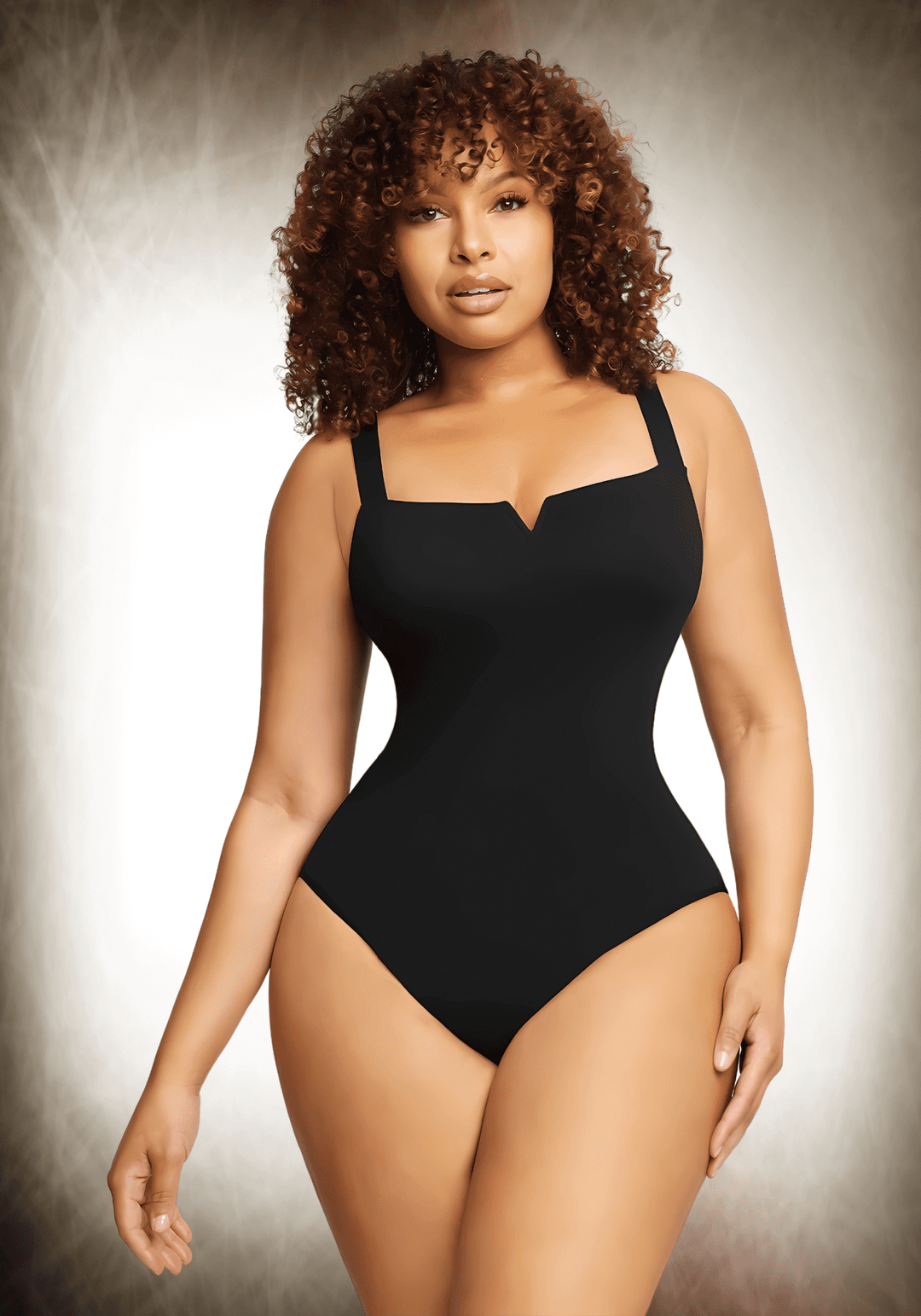 Square Collar Sculpt Bodysuit