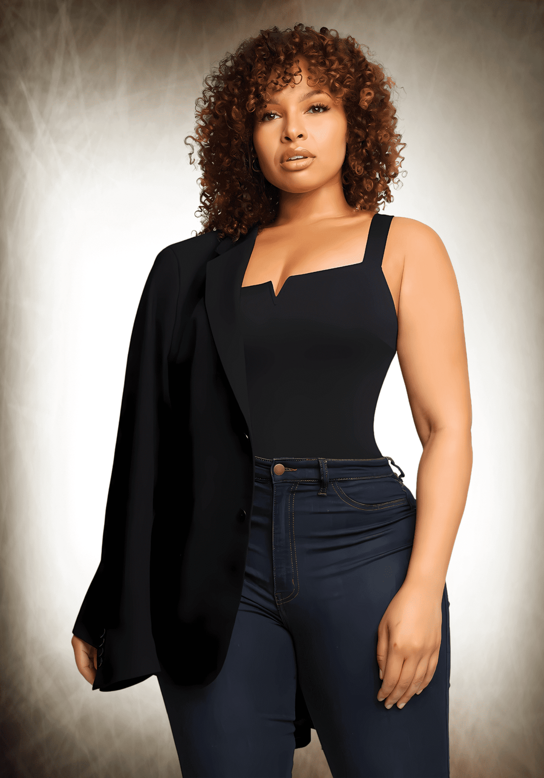 Square Collar Sculpt Bodysuit