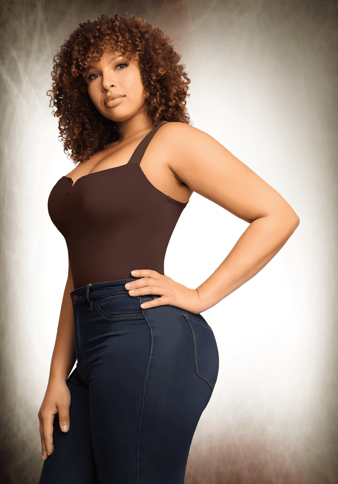 Square Collar Sculpt Bodysuit