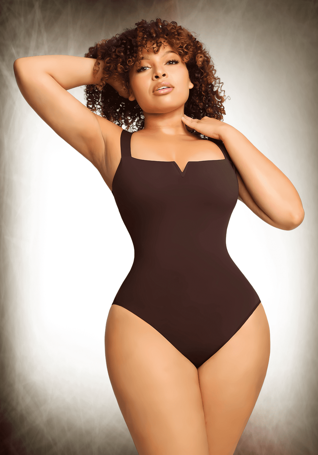 Square Collar Sculpt Bodysuit