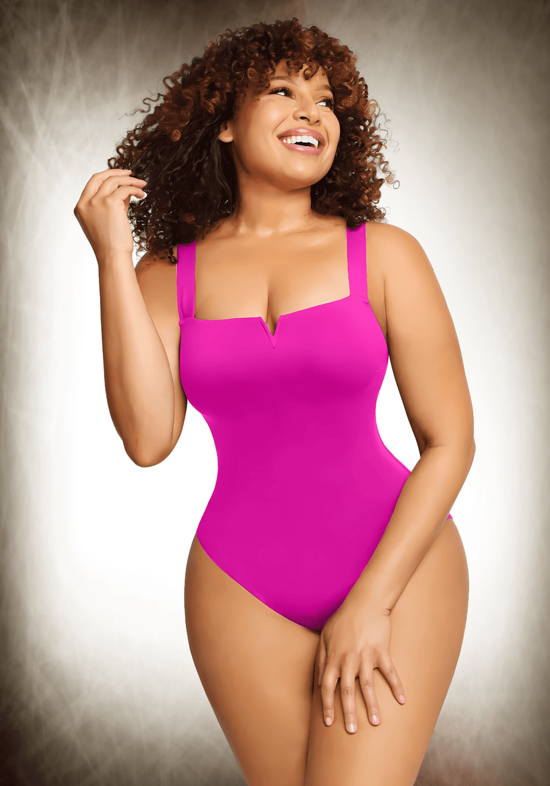 Square Collar Sculpt Bodysuit