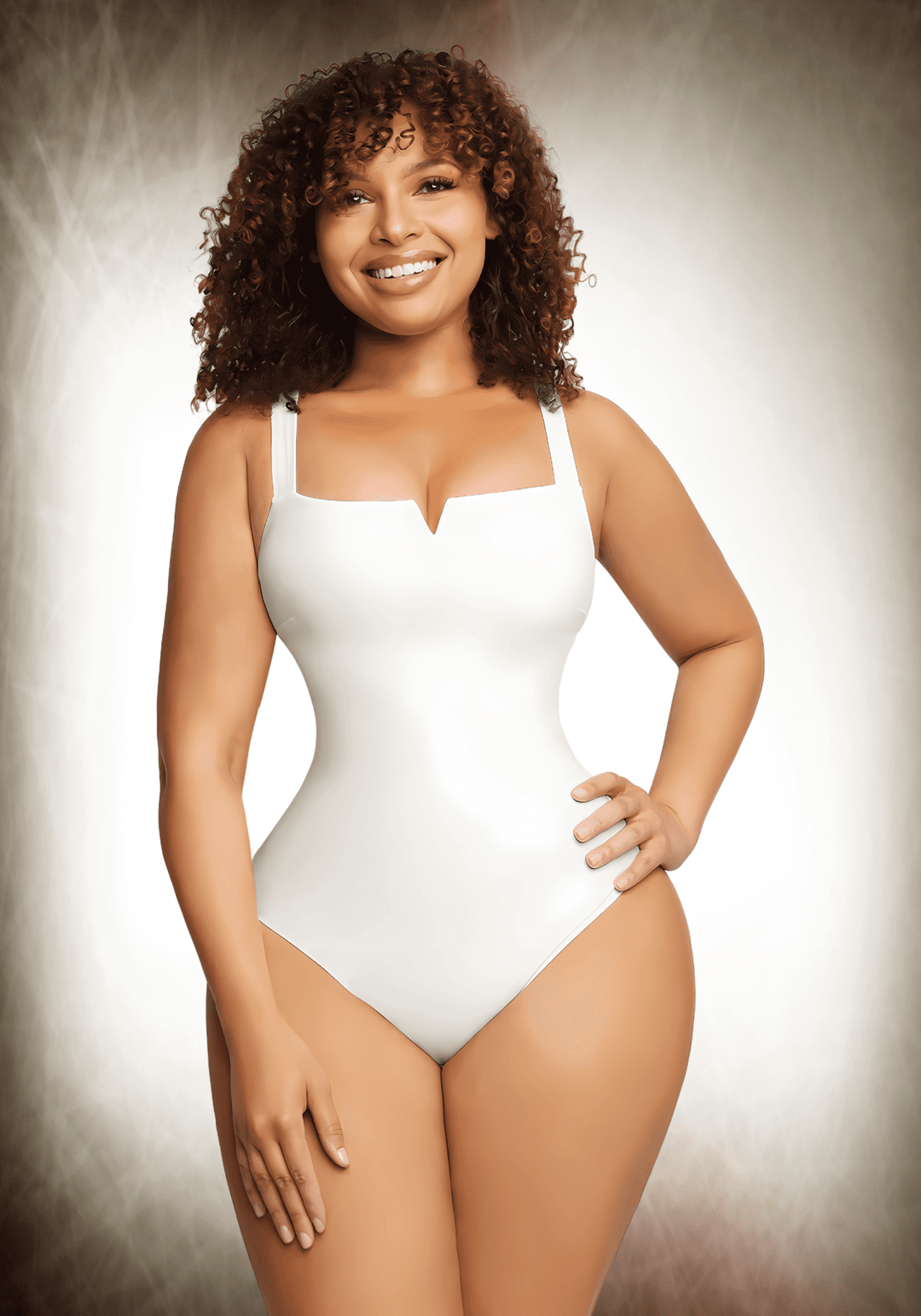 Square Collar Sculpt Bodysuit