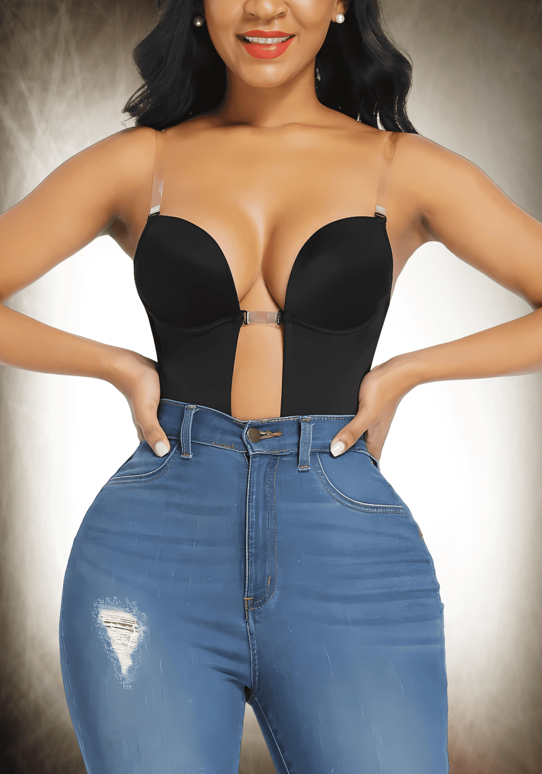Deep V-Neck Backless U Plunge Bodysuit