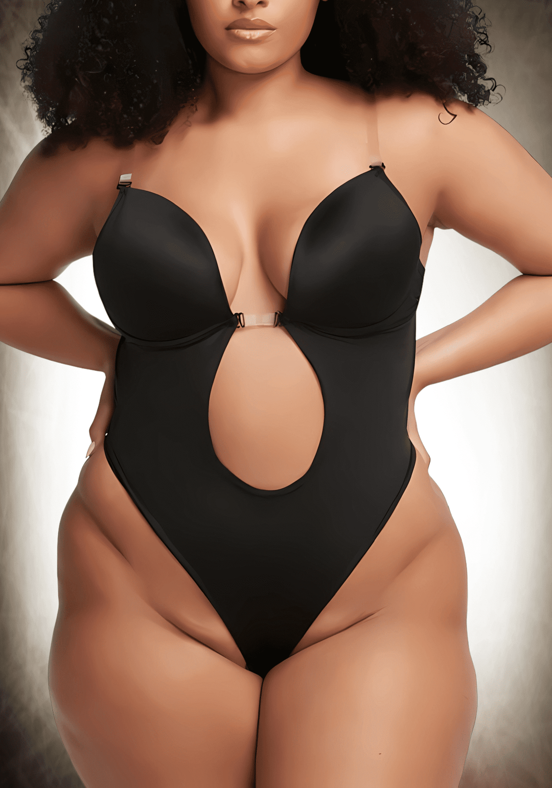 Deep V-Neck Backless U Plunge Bodysuit