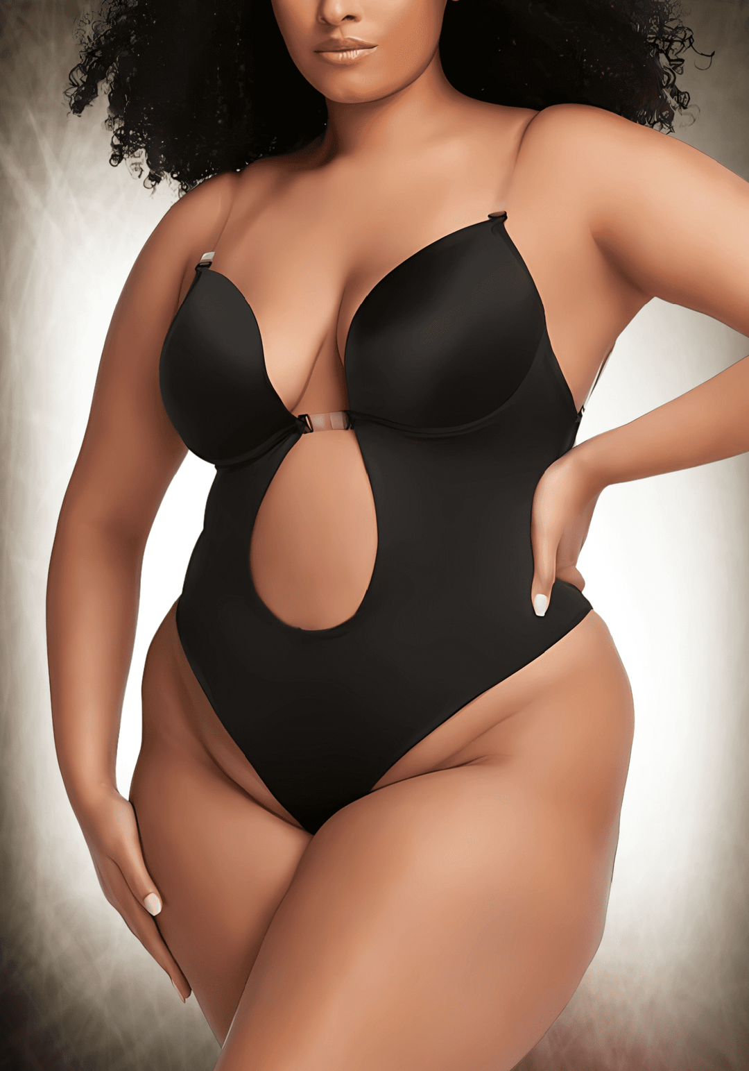 Deep V-Neck Backless U Plunge Bodysuit