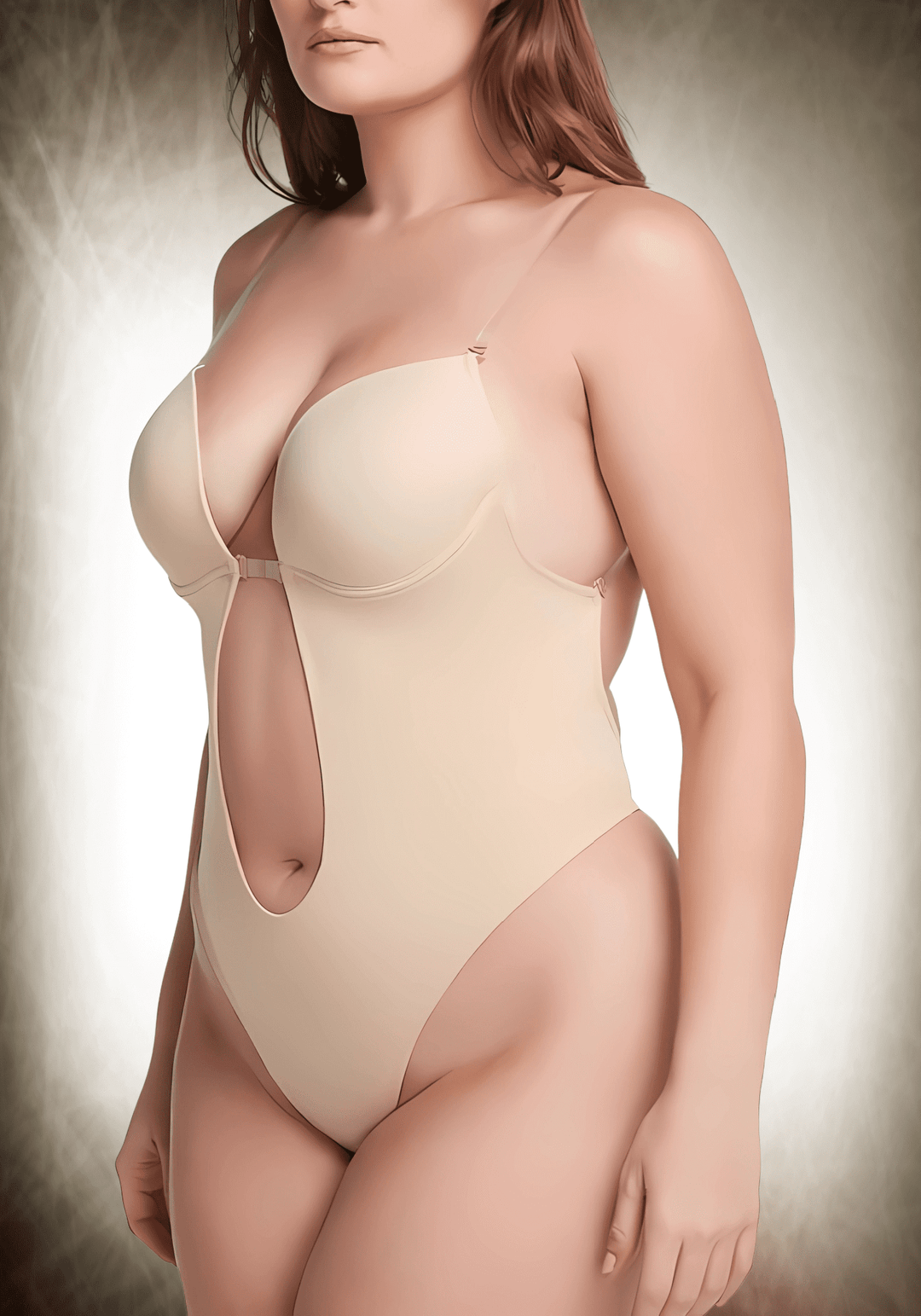 Deep V-Neck Backless U Plunge Bodysuit