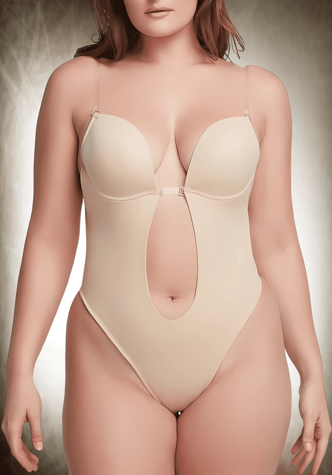 Deep V-Neck Backless U Plunge Bodysuit