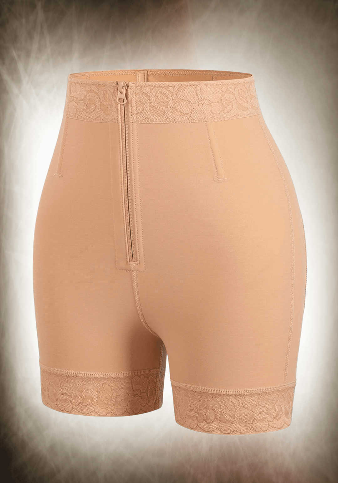 Zip-front High-waisted Shorts