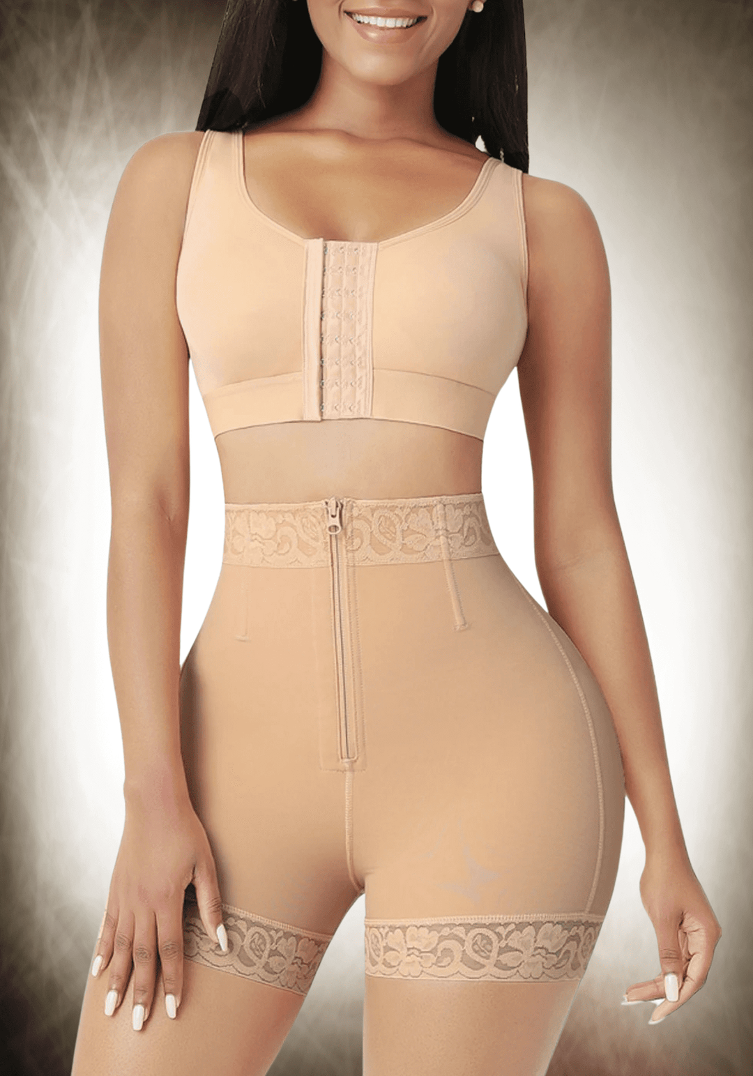 Zip-front High-waisted Shorts
