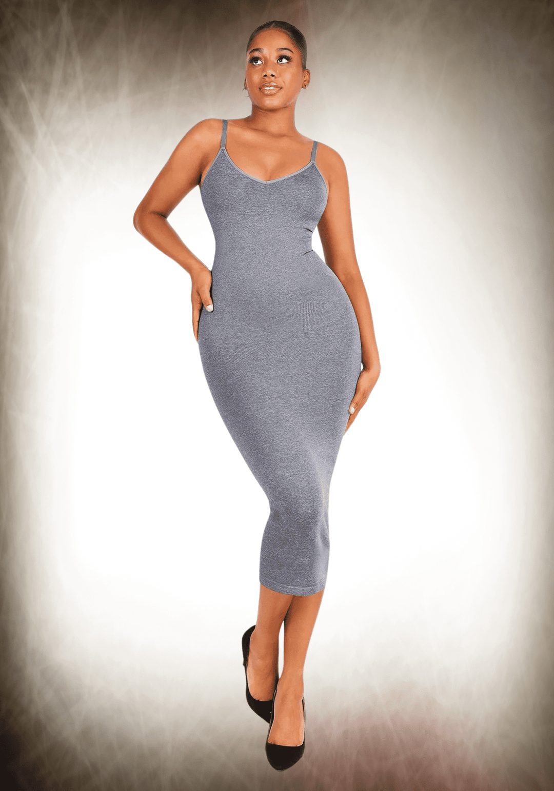 V-neck Maxi Shapewear Dress