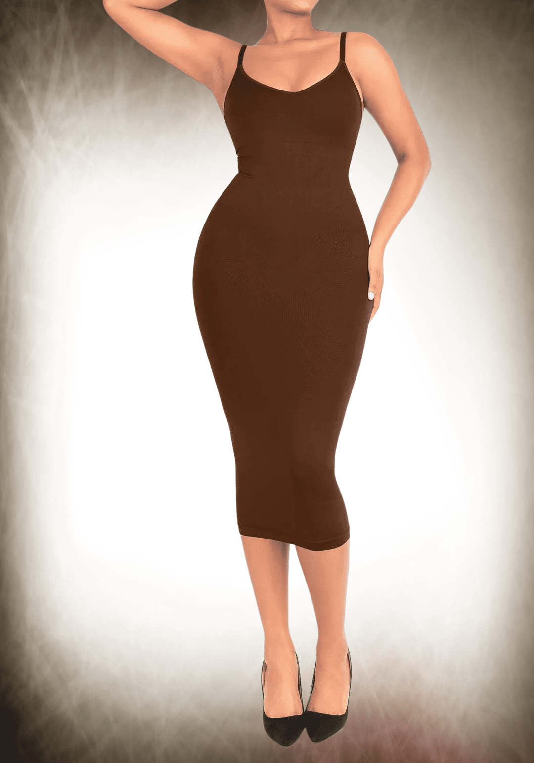 V-neck Maxi Shapewear Dress