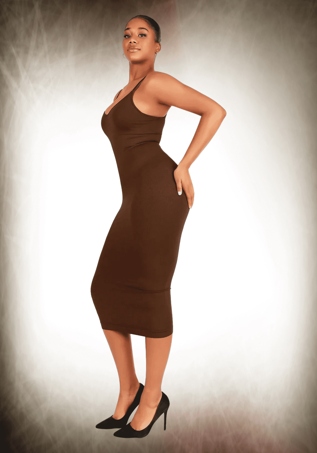V-neck Maxi Shapewear Dress