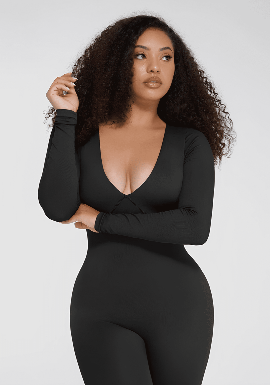 Deep V Tummy Control Catsuit