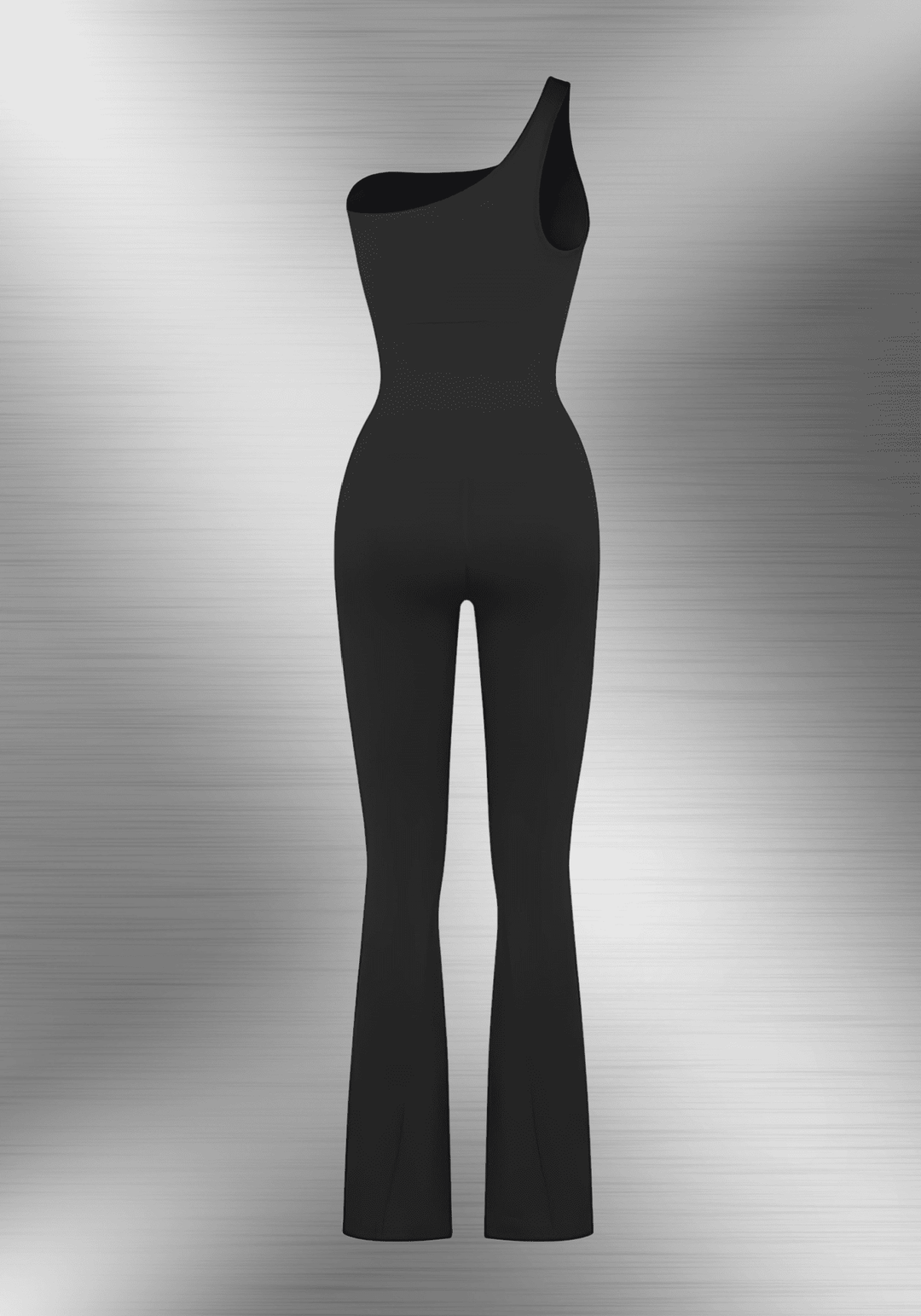 Sloped Shoulders Flared Jumpsuit