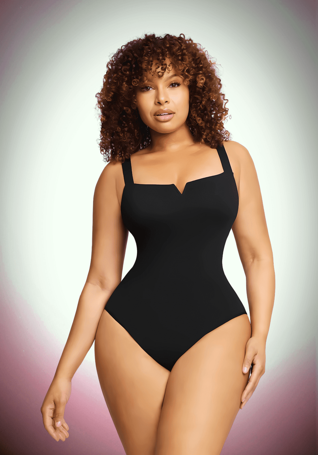 Square Collar Sculpt Bodysuit