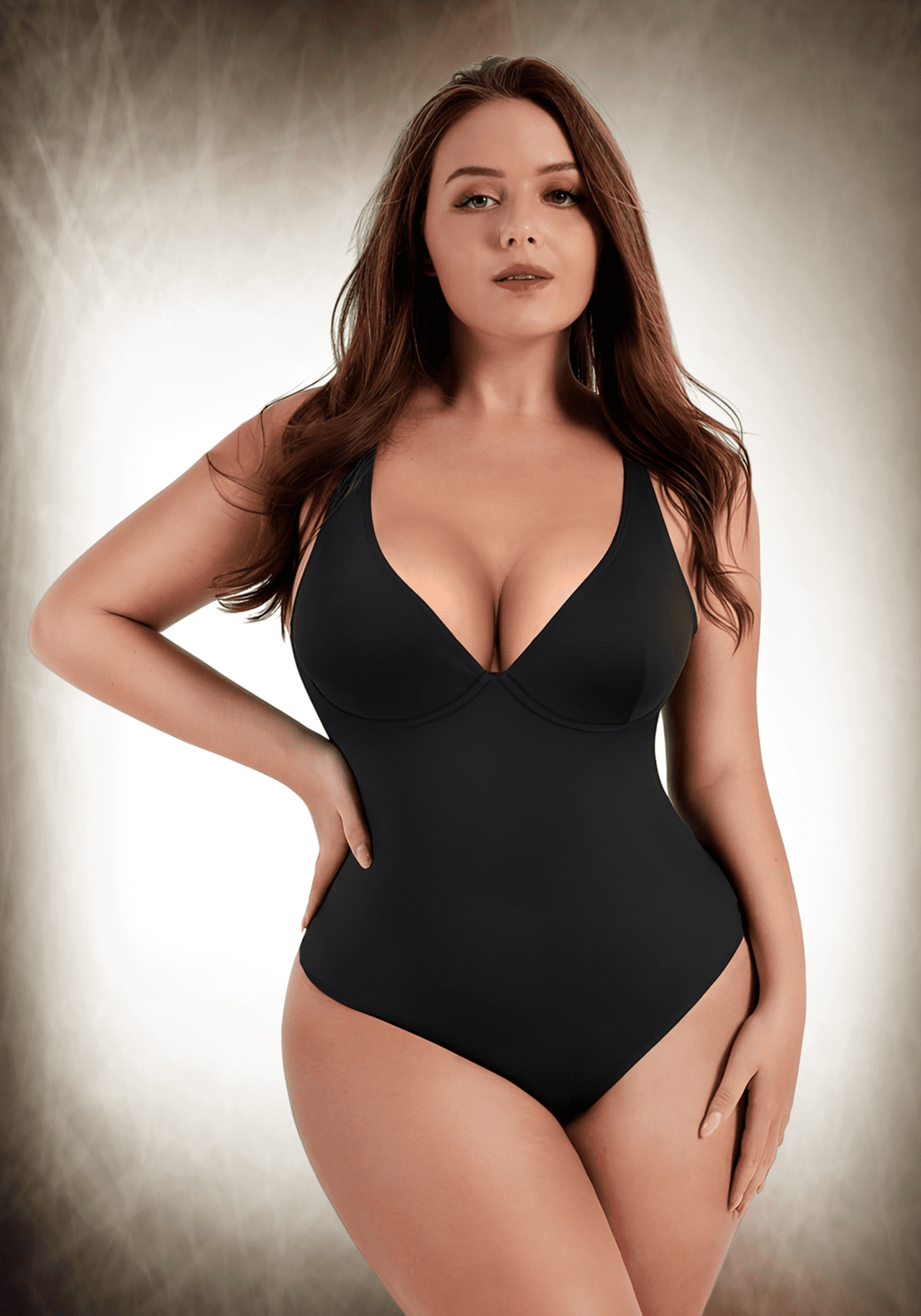 V-Neck One-Piece Bodysuit