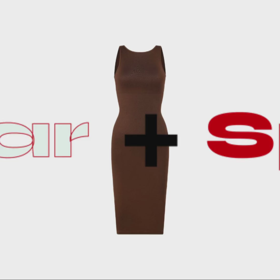 U-open-back Control Body Dress