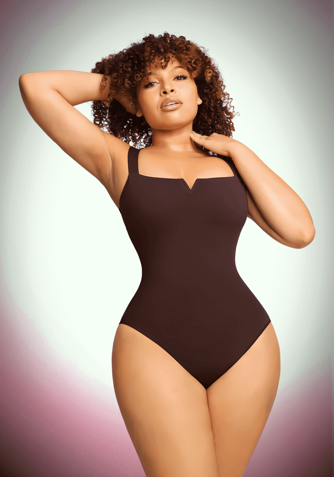 Square Collar Sculpt Bodysuit