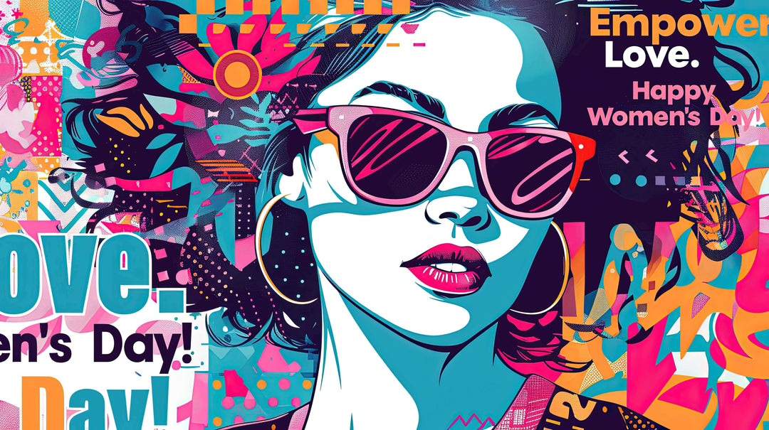 bodysuits and shapewear empower women in a bold colorful women’s day fashion illustration