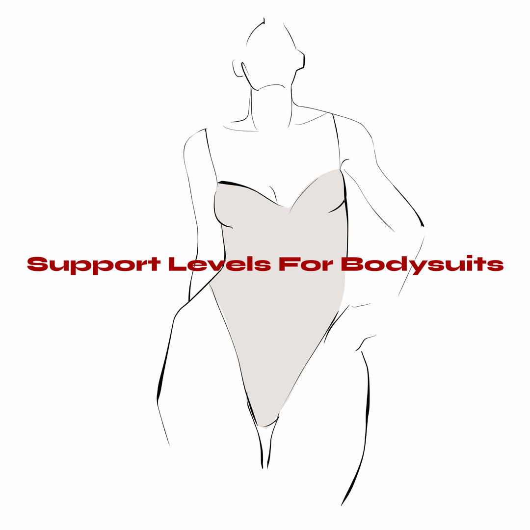 shapewear compression levels guide showing support levels for bodysuits illustration