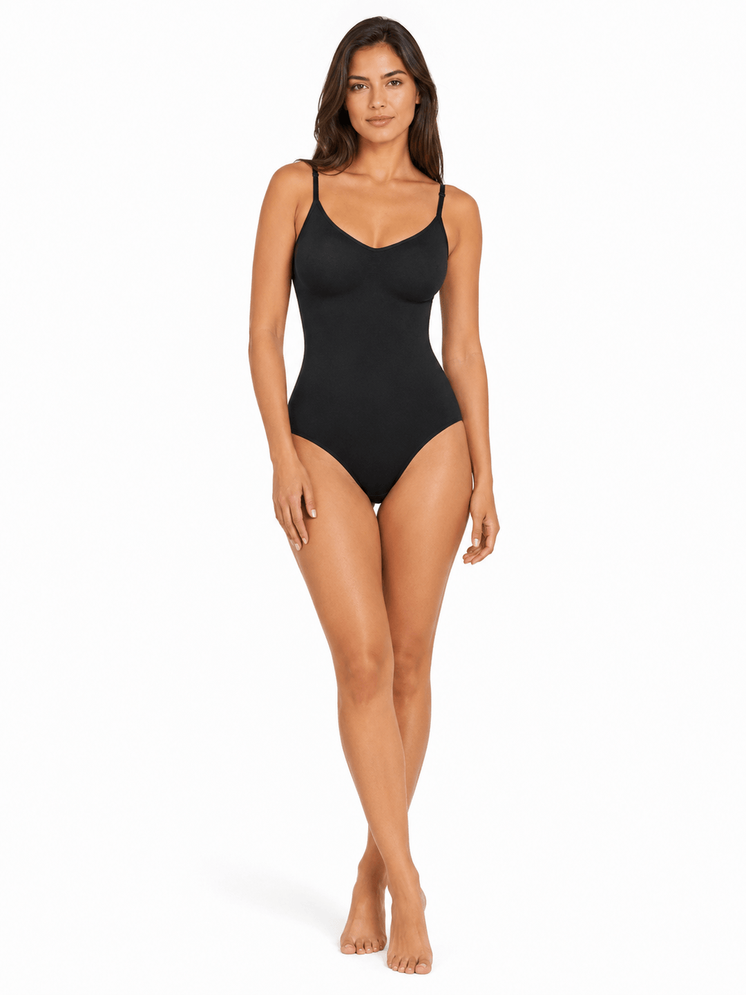 seamless thong bodysuit styling tips - model wearing a black seamless thong bodysuit, showcasing styling options.