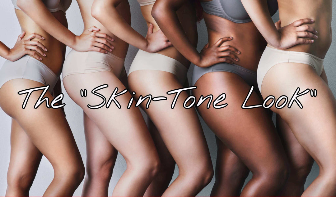 inclusive nude shades, diverse women showing skin-tone nude underwear concept
