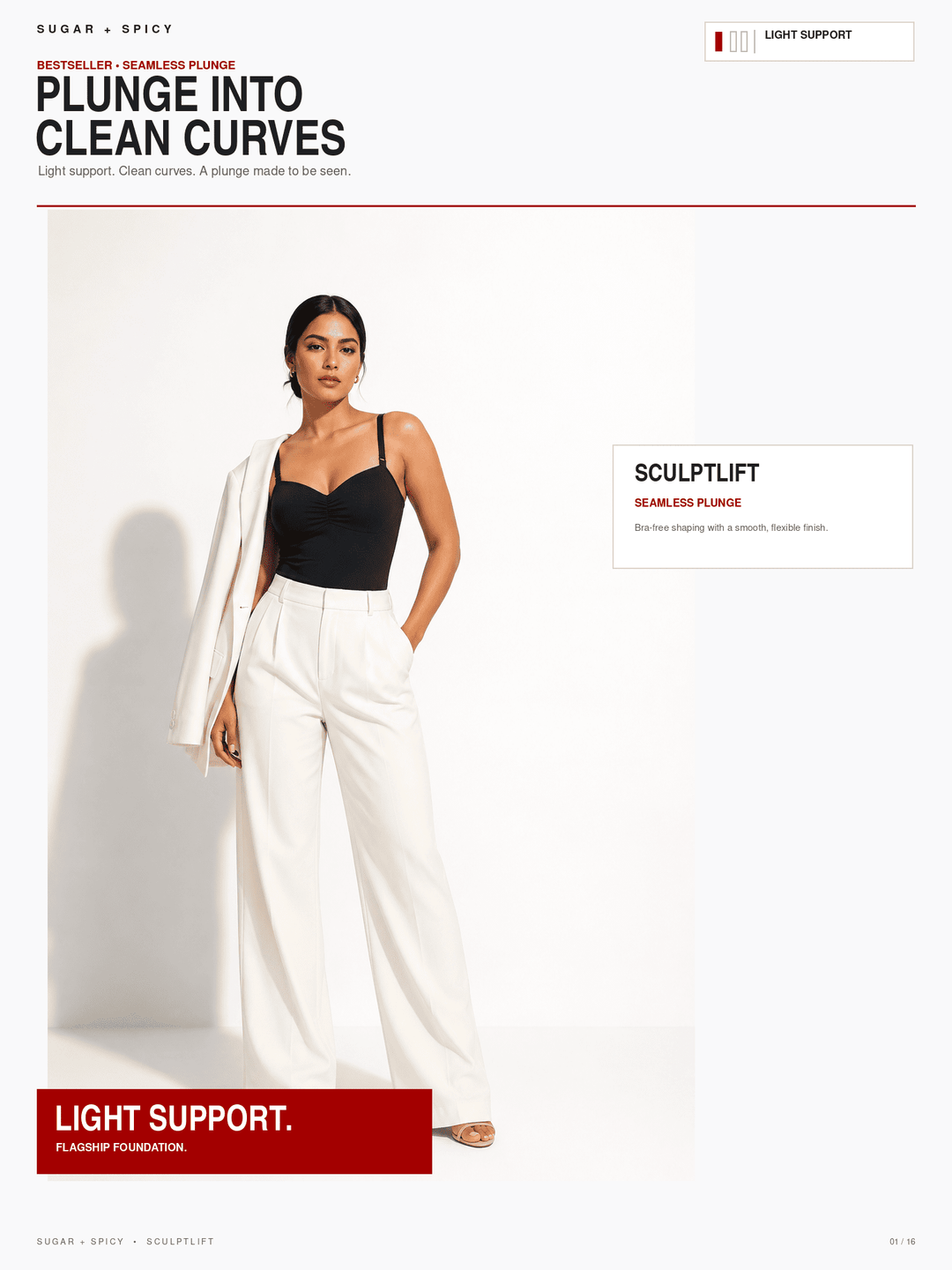 SculptLift Seamless Plunge Thong Bodysuit
