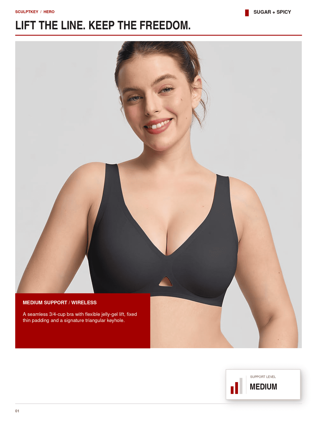 SculptKey Seamless Keyhole Wireless Medium-Support Bra