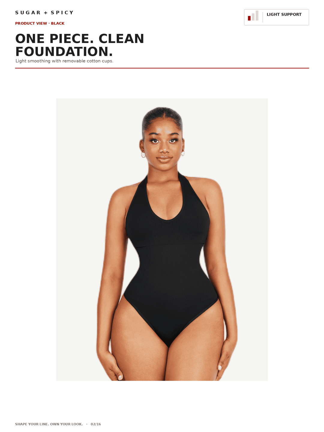 HalterSculpt Seamless Deep-V Halter Thong Bodysuit