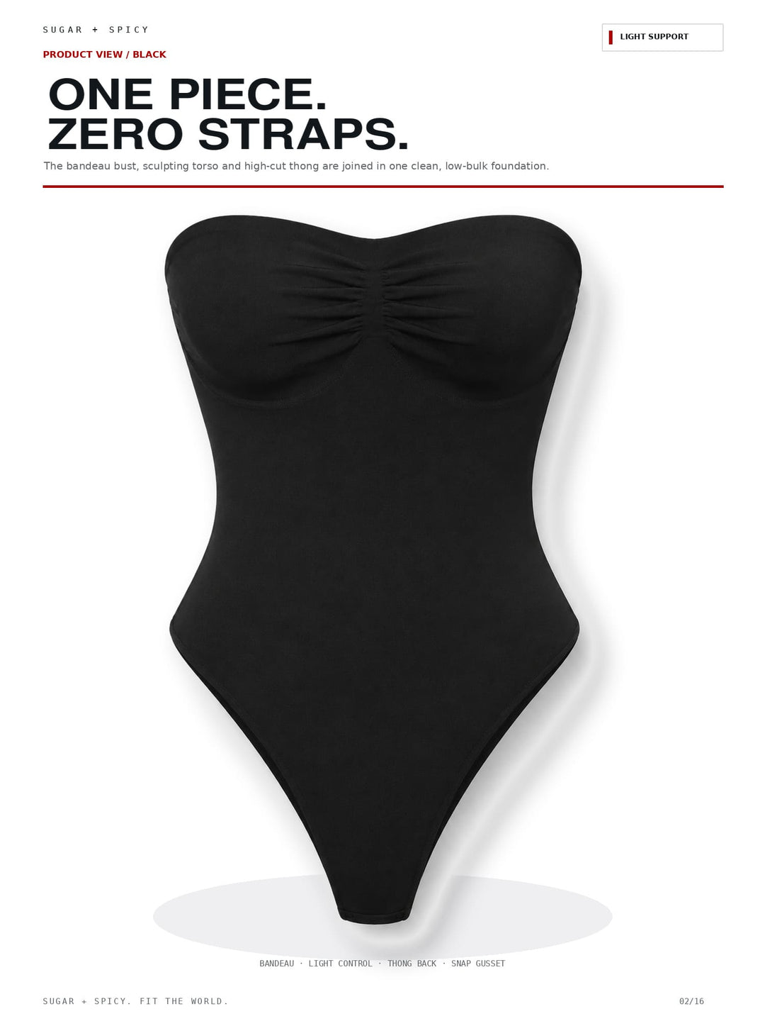 SculptBare Seamless Strapless Tummy-Control Thong Bodysuit