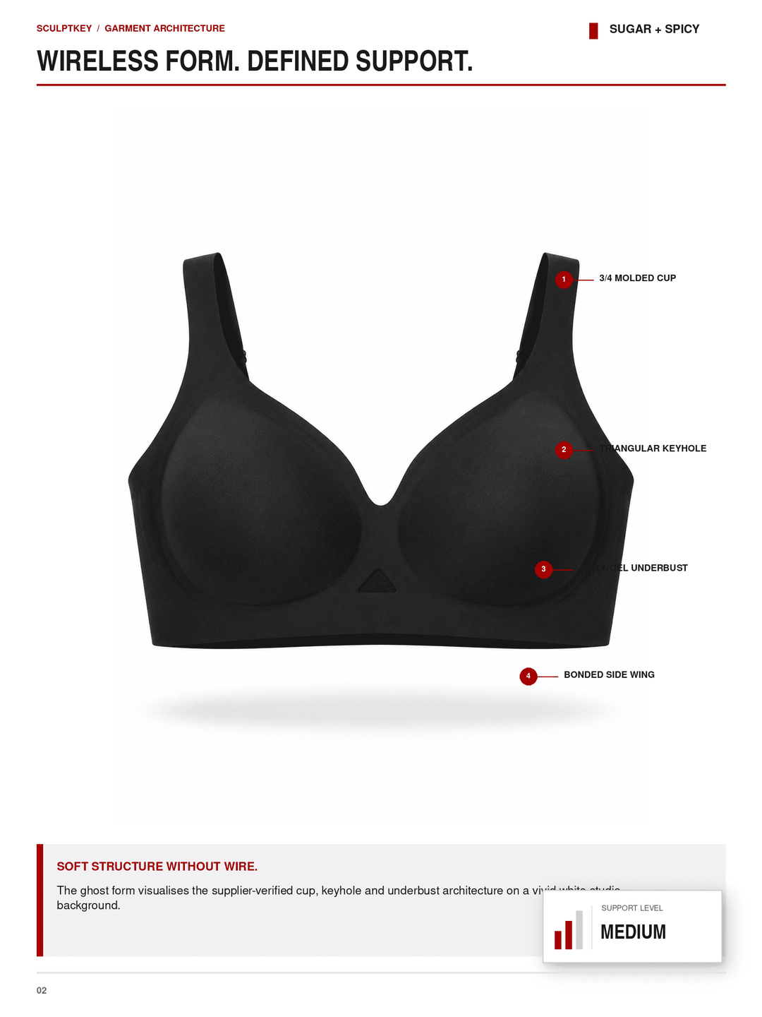 SculptKey Seamless Keyhole Wireless Medium-Support Bra