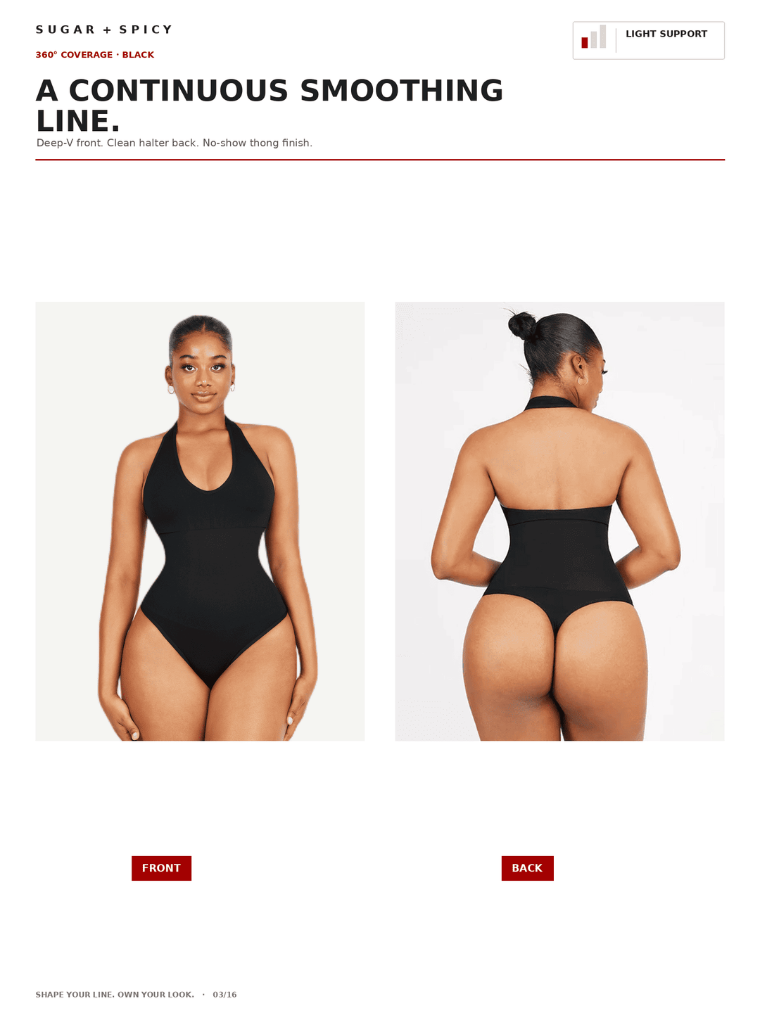 HalterSculpt Seamless Deep-V Halter Thong Bodysuit