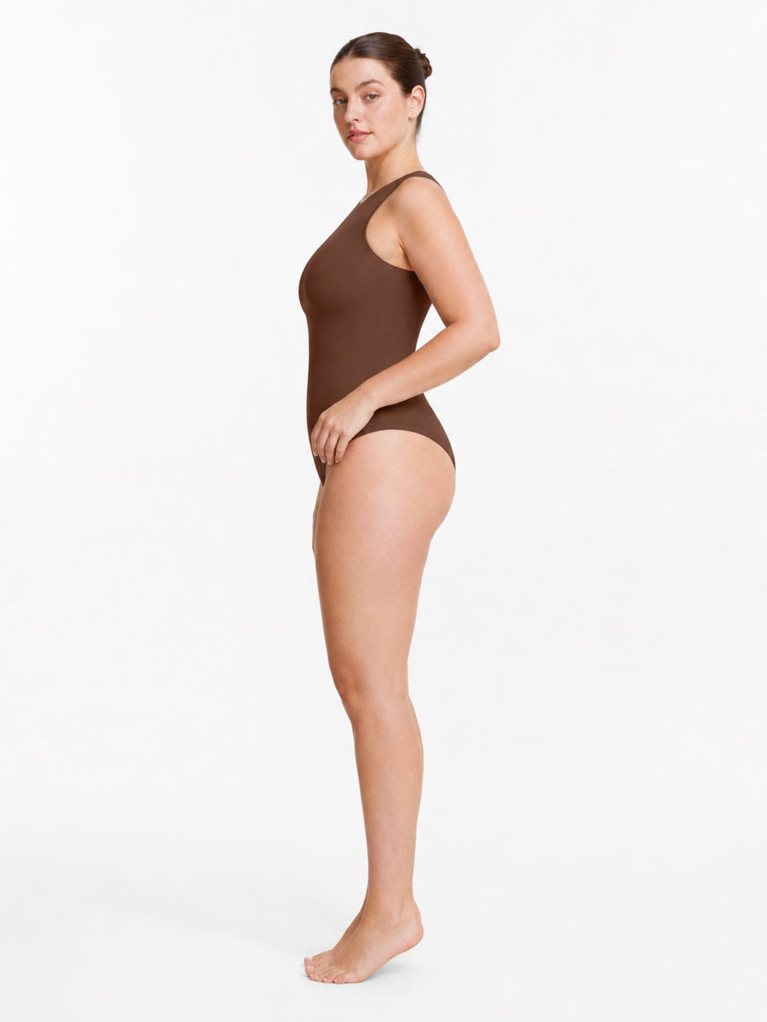 EcoSculpt Seamless Crew-Neck Tummy-Control Thong Bodysuit