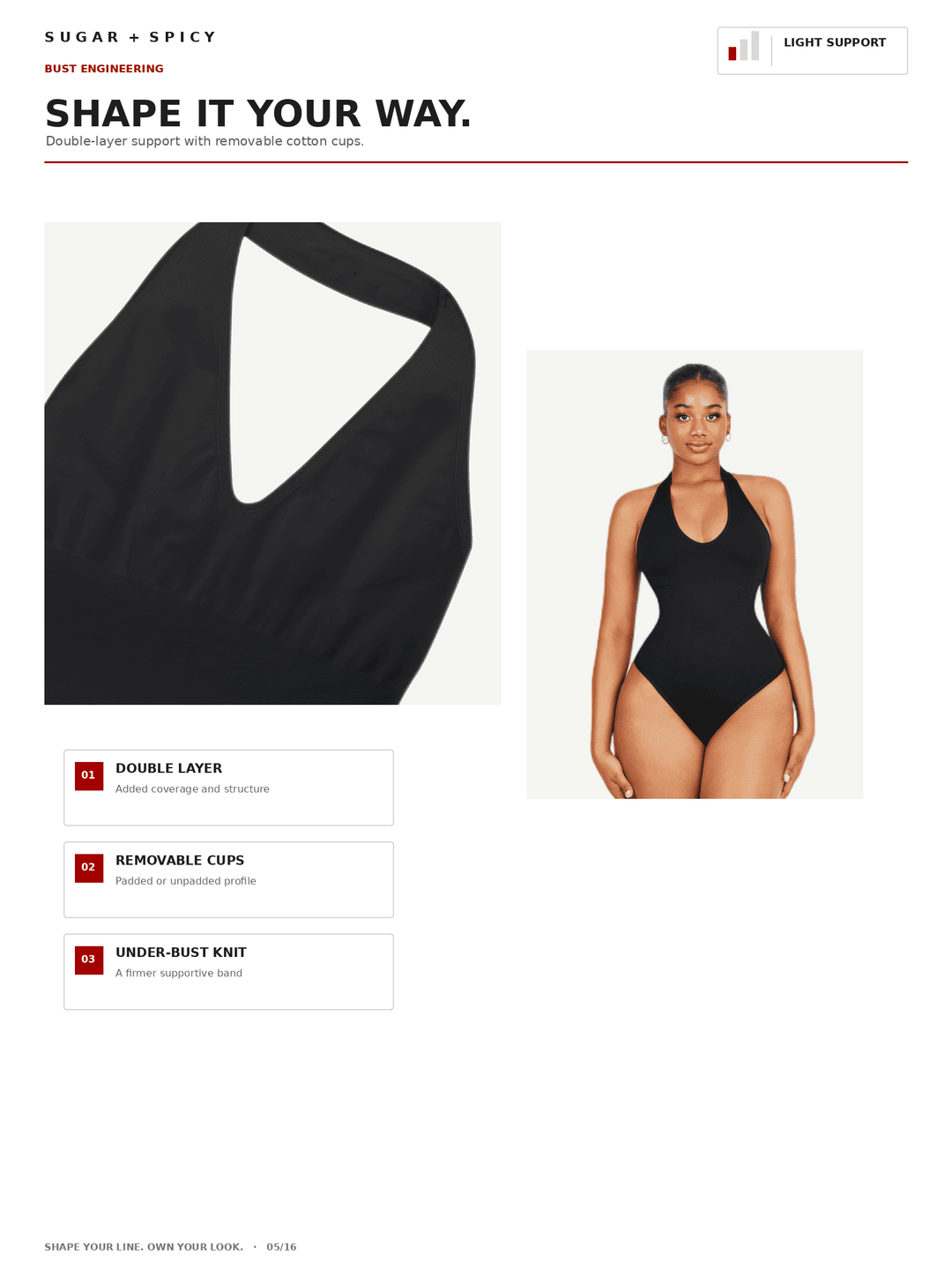 HalterSculpt Seamless Deep-V Halter Thong Bodysuit