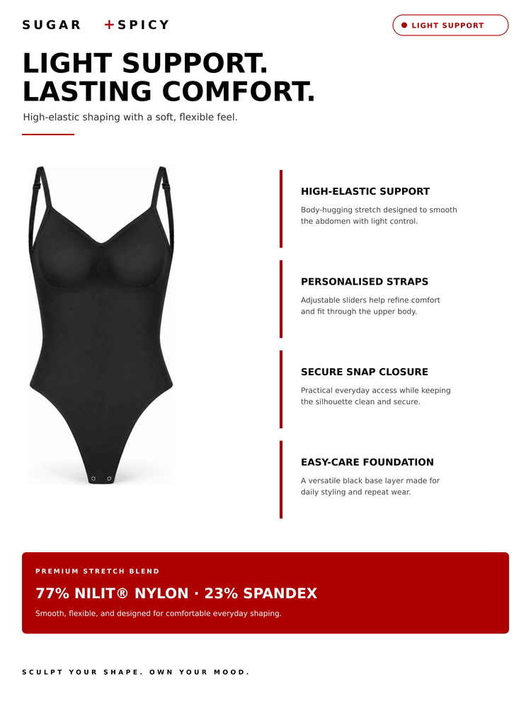 OpenSculpt Seamless Low-Back Thong Bodysuit featuring light compression and a sleek design for a smooth silhouette.