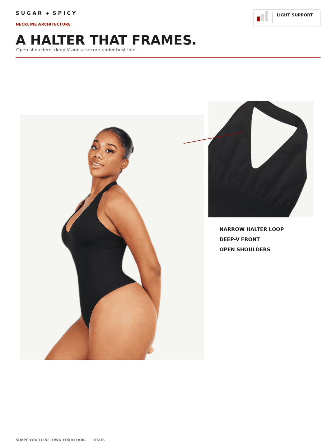 HalterSculpt Seamless Deep-V Halter Thong Bodysuit