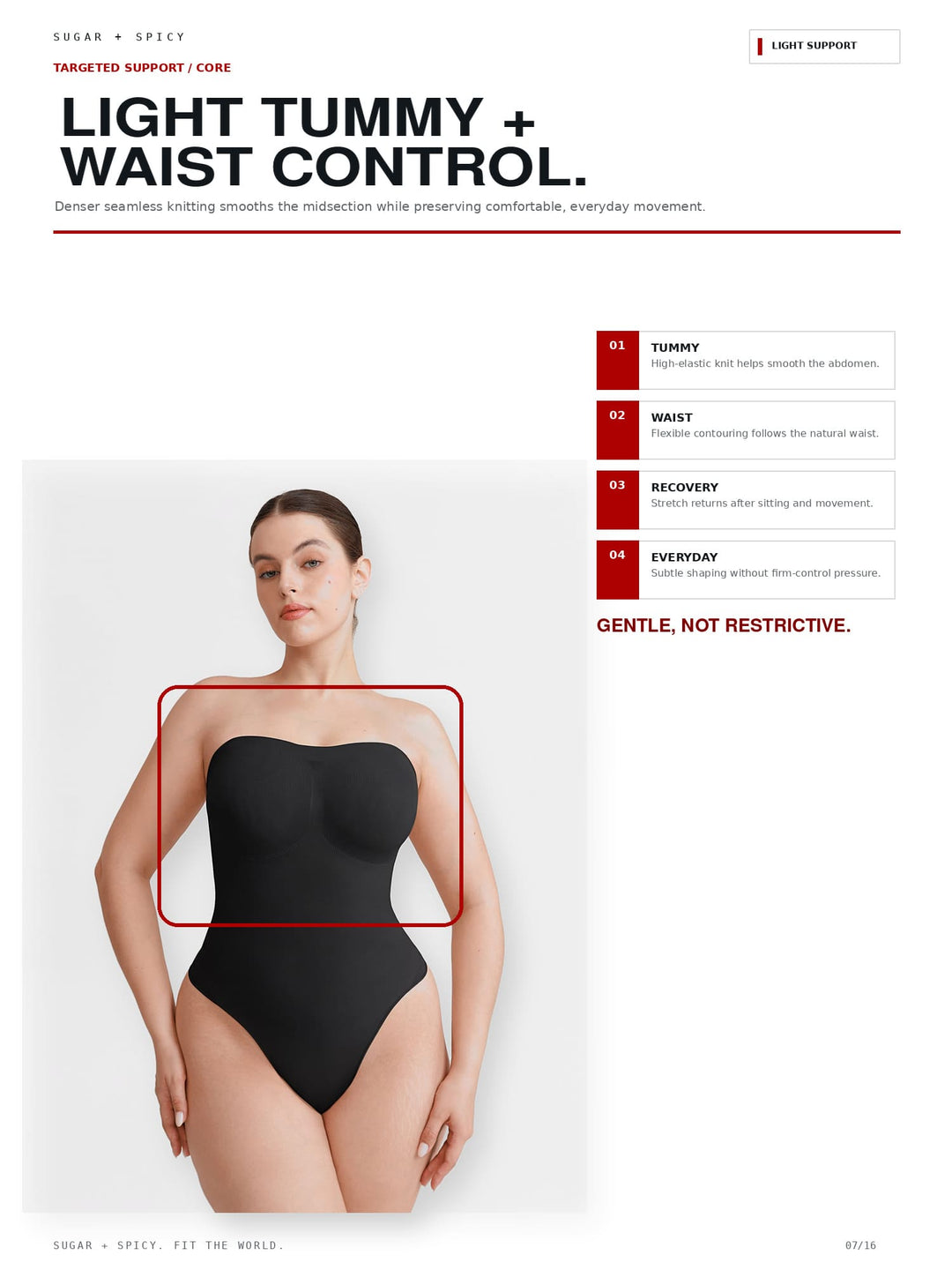 SculptBare Seamless Strapless Tummy-Control Thong Bodysuit