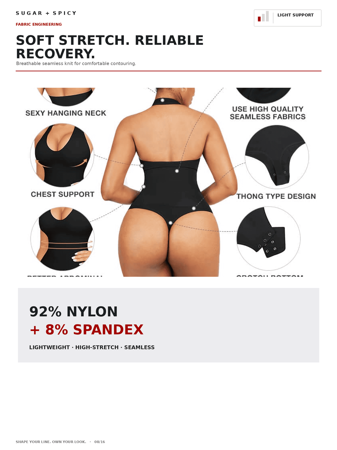 HalterSculpt Seamless Deep-V Halter Thong Bodysuit