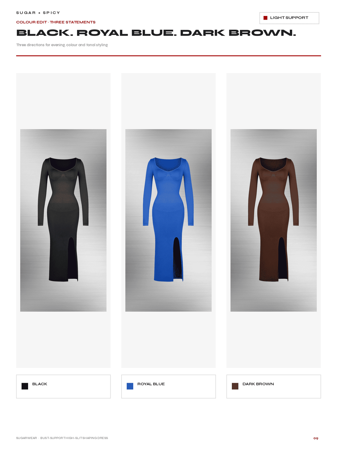 A color options graphic for the Sugar x Spicy &