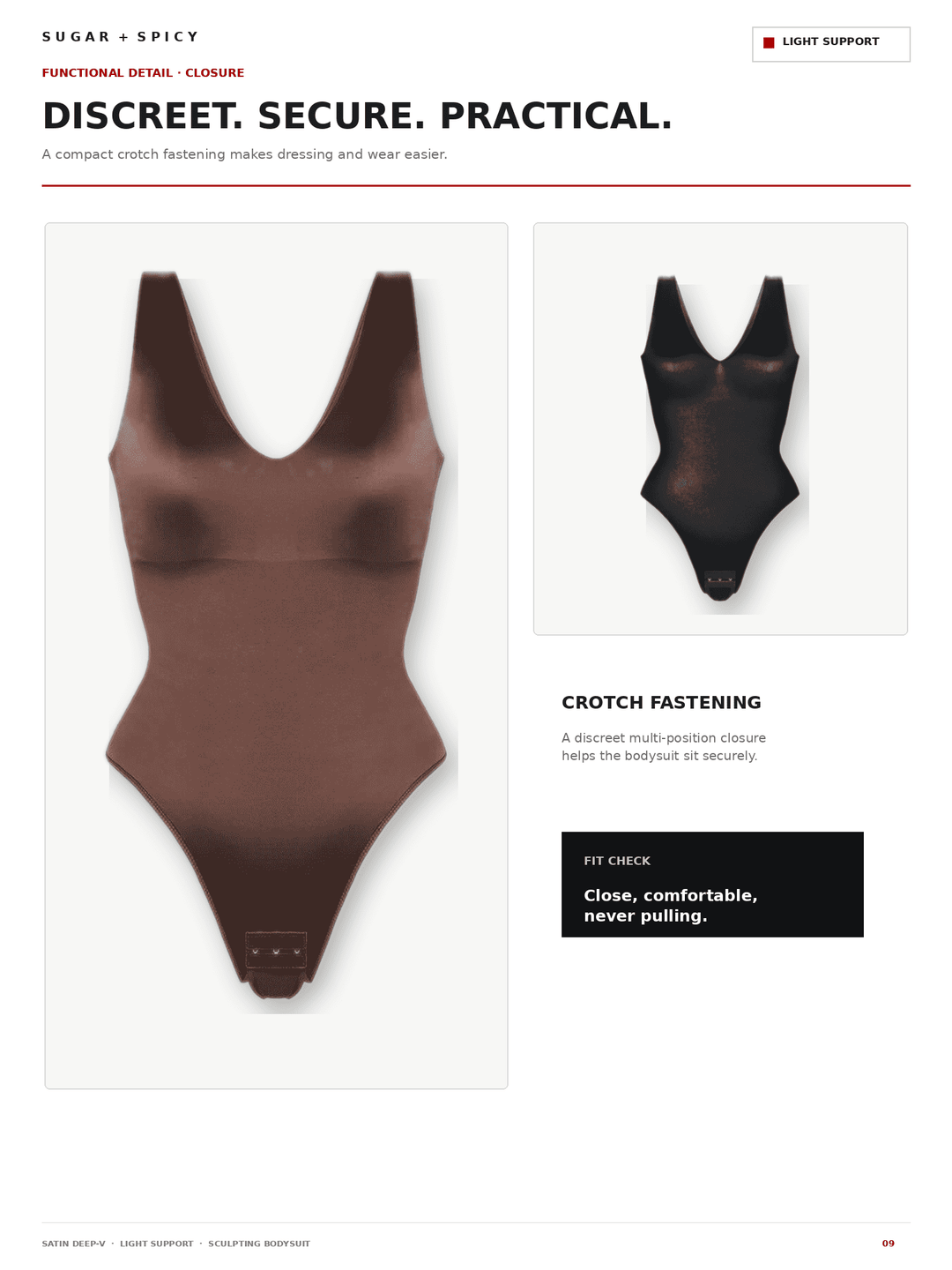 SculptLustre Deep-V Satin Shapewear Thong Bodysuit