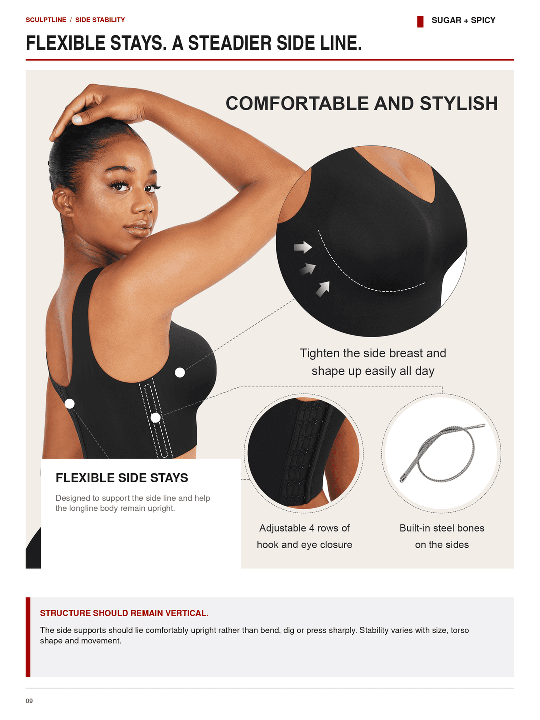 SculptLine Seamless V-Neck Mid-Support Longline Bra
