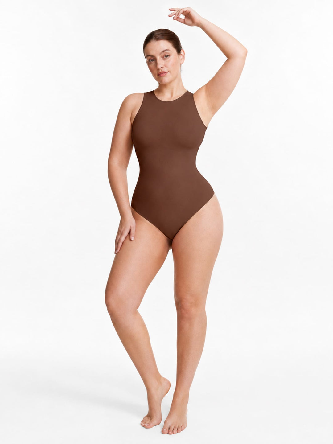 EcoSculpt Seamless Crew-Neck Tummy-Control Thong Bodysuit
