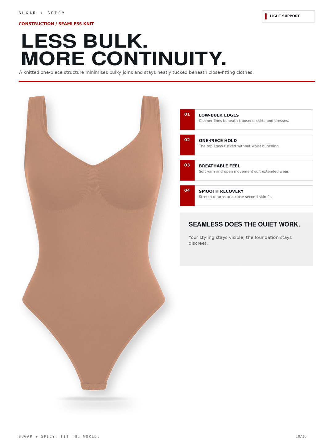 SculptGem Seamless Diamond-Neck Bust-Support Thong Bodysuit
