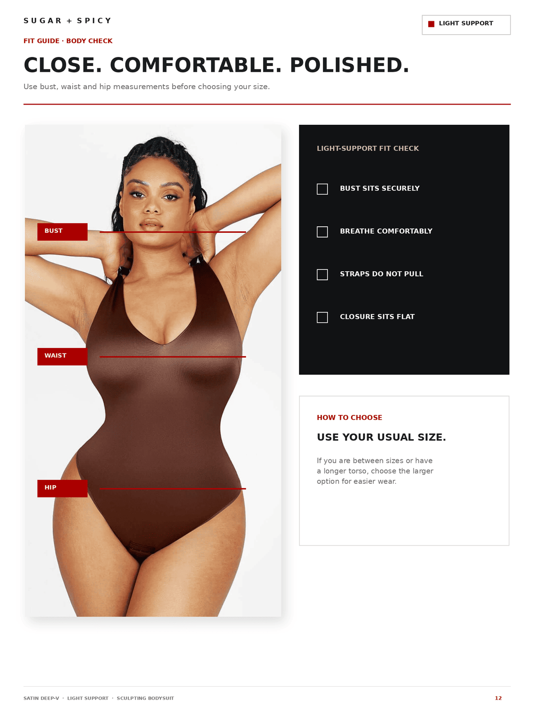 SculptLustre Deep-V Satin Shapewear Thong Bodysuit